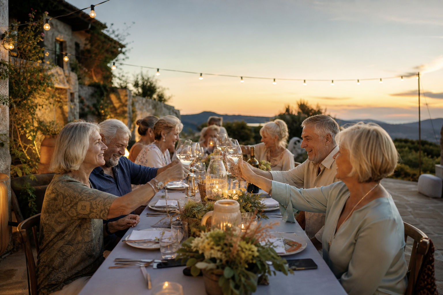 Active adults enjoying time with friends while exploring retirement, relocation, and lifestyle options for their next chapter.