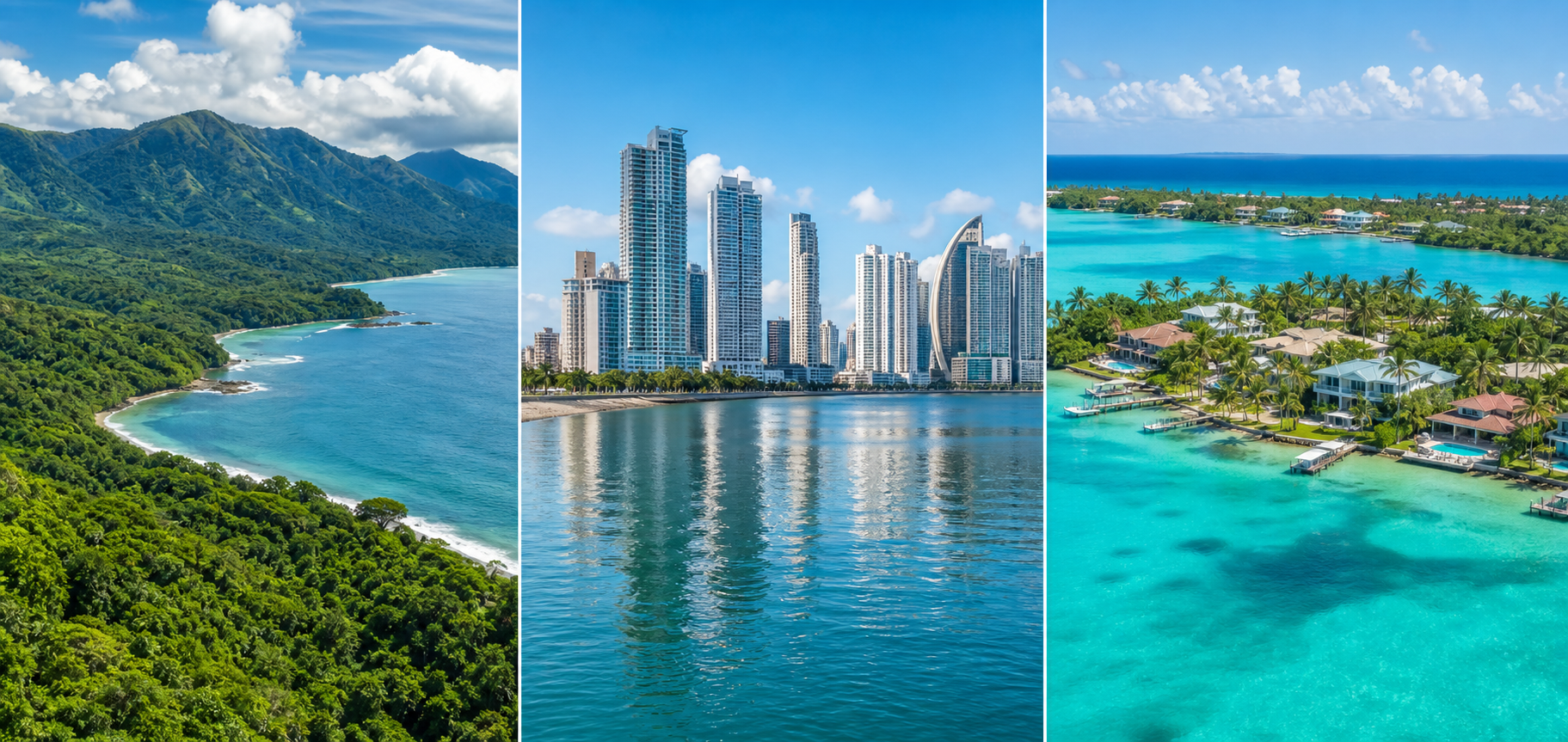 Coastal landscapes in Costa Rica, Panama, and Belize for Americans comparing international destinations.